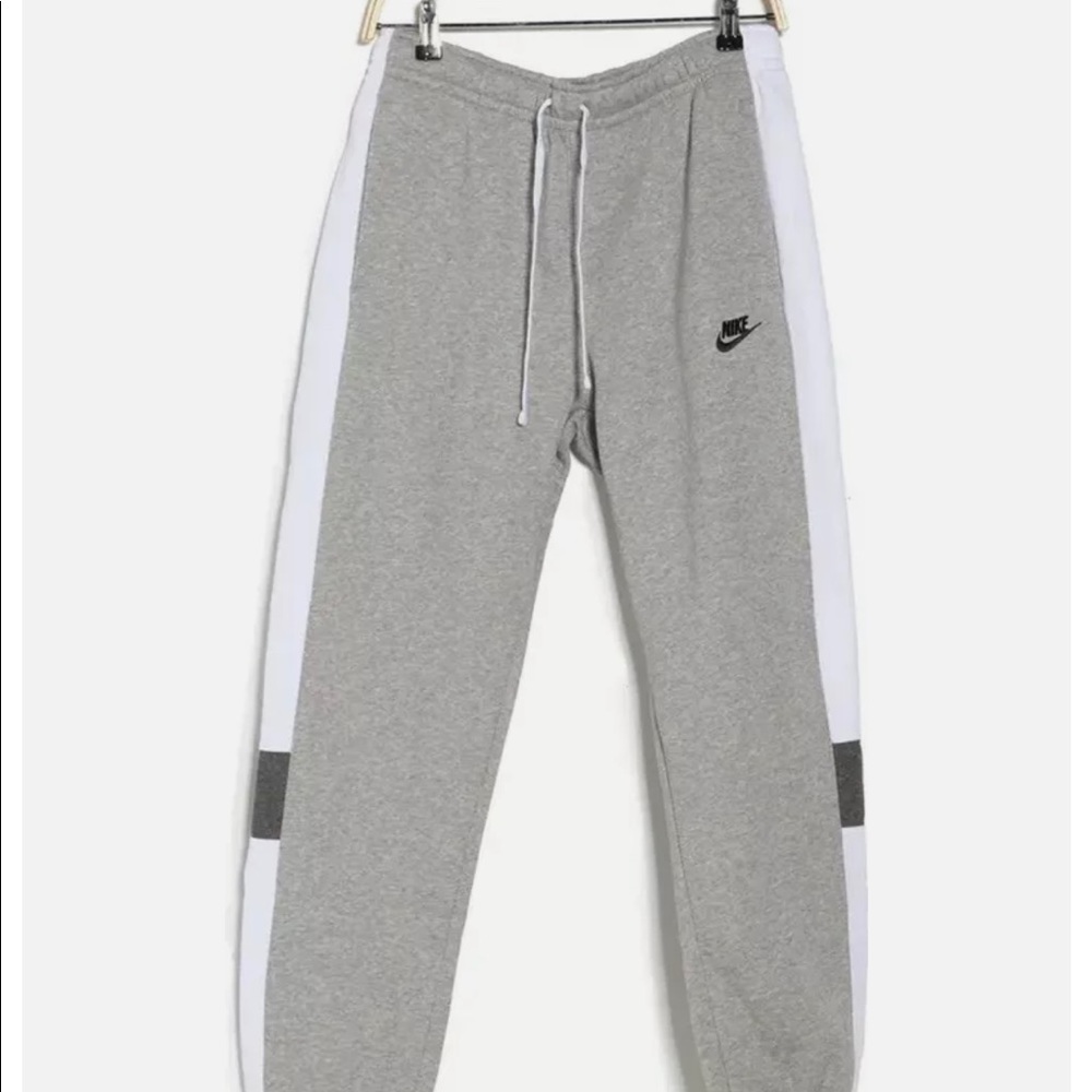 New Nike Air Fleece Joggers Grey White Mens M-XL